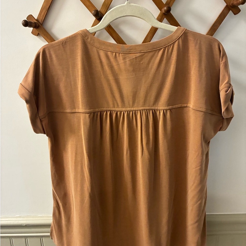 J. Jill Brown Short Sleeve Blouse Small Petite NWT - Picture 4 of 4